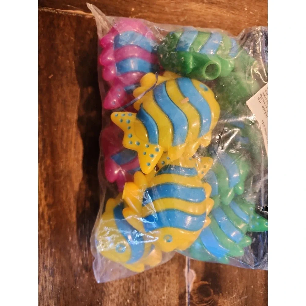 Vintage Amscan Party Lights Fish Covers Tropical Blow Mold Ocean Sea